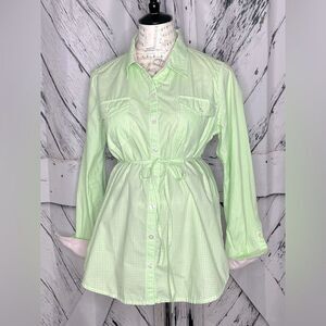 Lilly Pulitzer A Pea in the Pod Collection Maternity Top Green Gingham Checked M